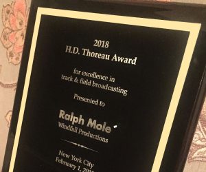 Ralph J Mole´ Awarded Excellence in Track and Field Broadcasting